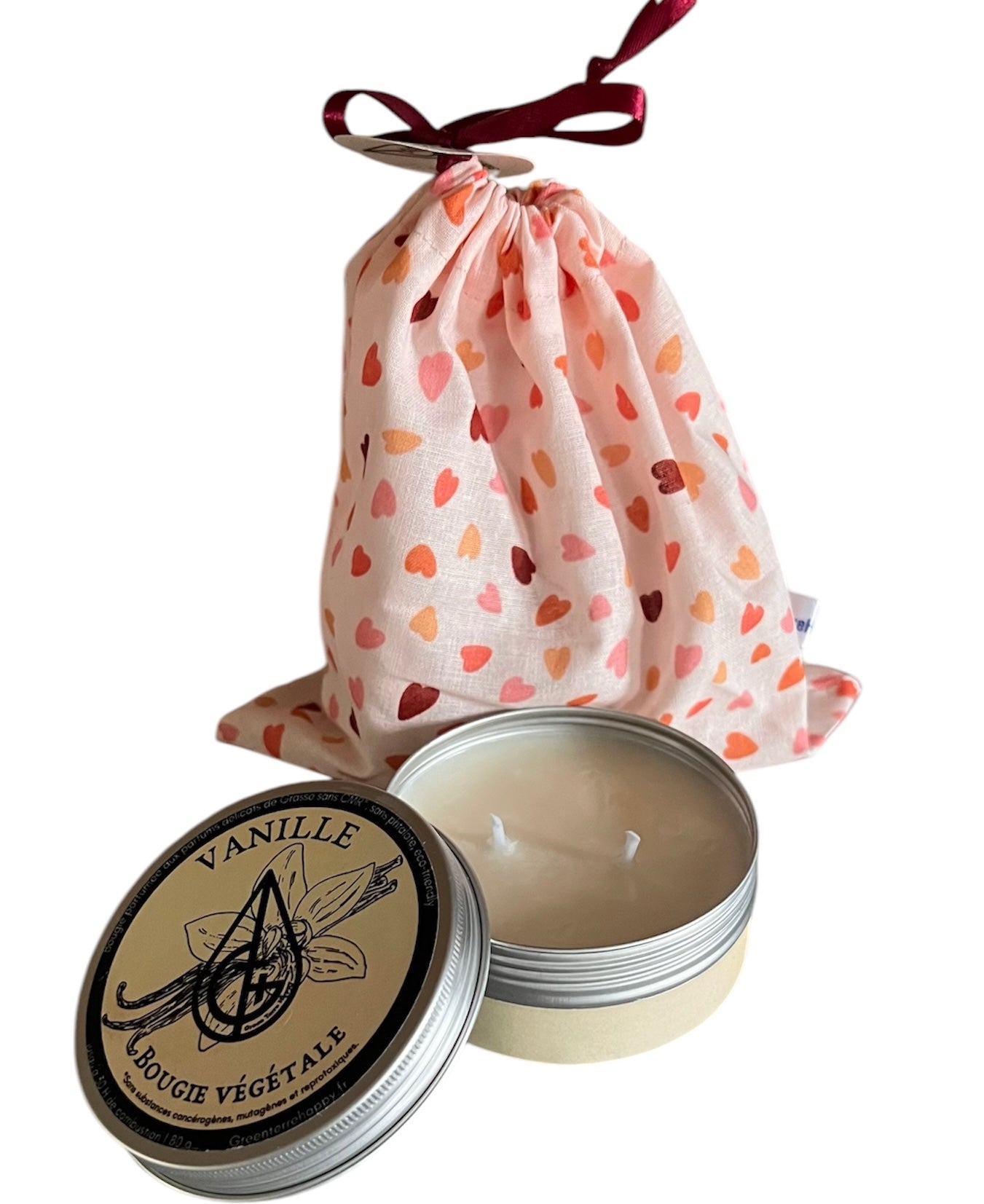 Bougie Vanille des îles longue durée fait en France, bougie vegan artisanale
