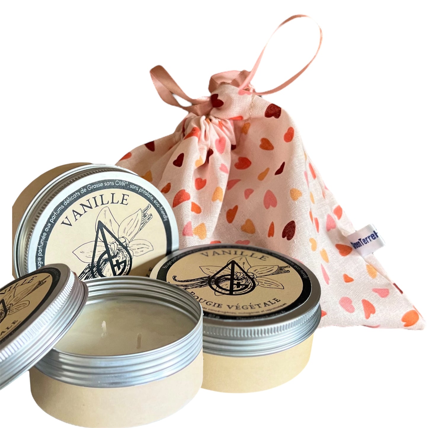 Bougie Vanille des îles longue durée fait en France, bougie vegan artisanale