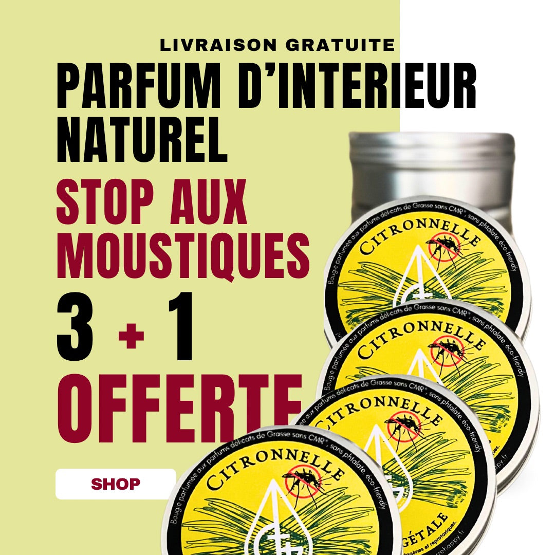 Bougies Citronnelle Antimoustiques naturel cire vegan artisanale eloigne les moustiques