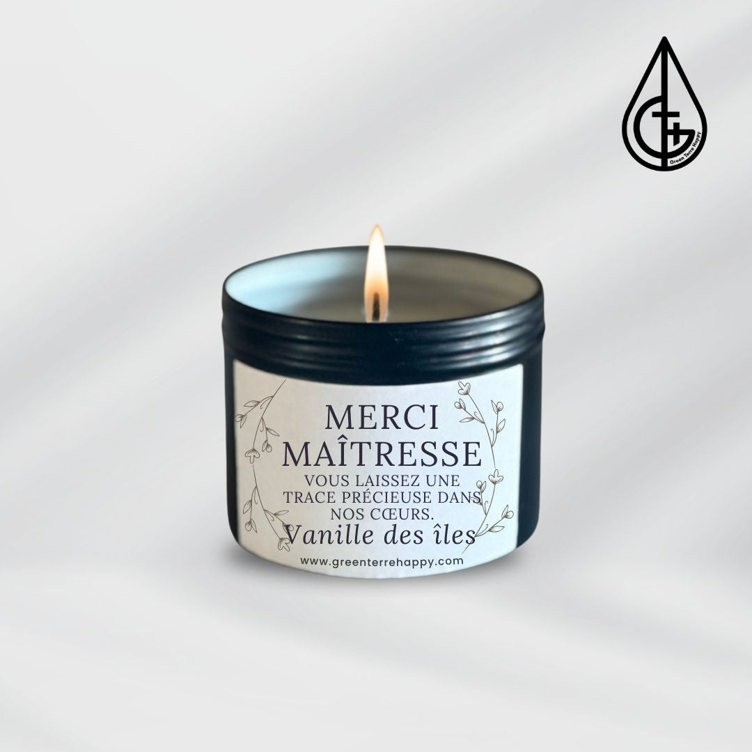 Bougie parfumée personnalisée message texte /Cadeau unique et sur-mesure pour un ami maman papa grand-mère collègue employé entreprise /Noël