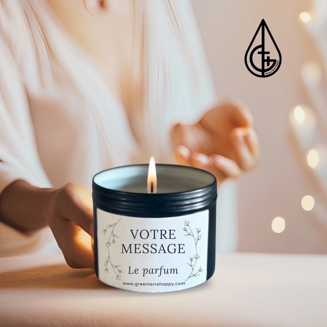 Bougie parfumée personnalisée message texte /Cadeau unique et sur-mesure pour un ami maman papa grand-mère collègue employé entreprise /Noël