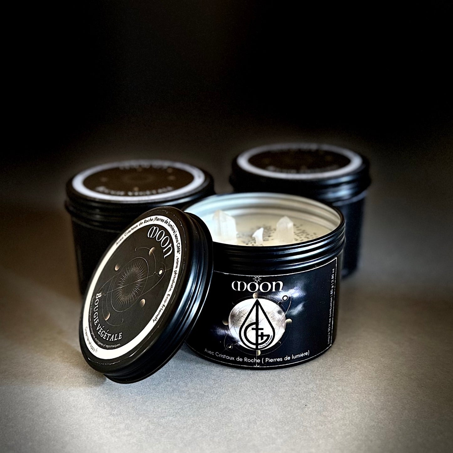 Bougie Esotérique Rituel de la pleine lune aux cristaux de roche