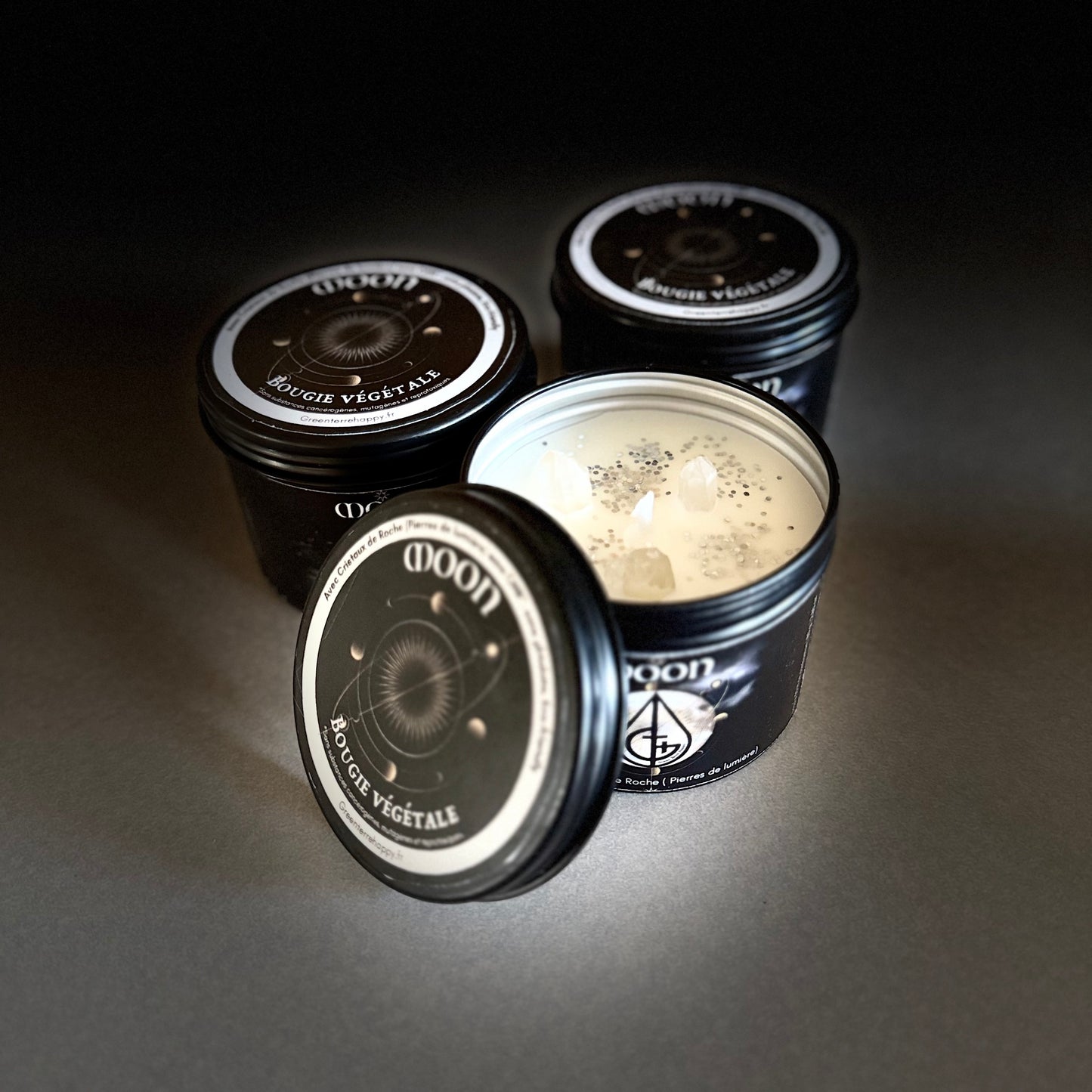 Bougie Esotérique Rituel de la pleine lune aux cristaux de roche