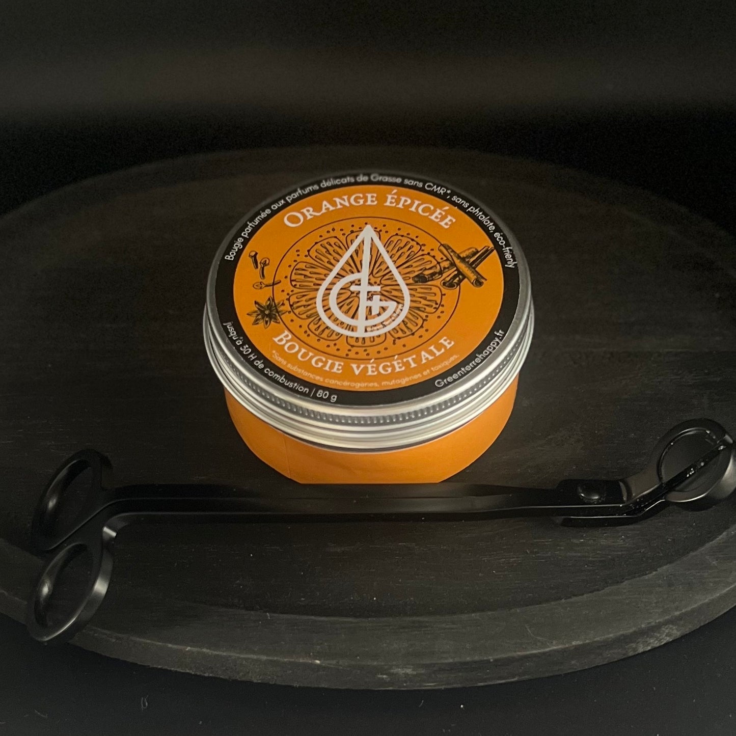 Bougie parfumée Orange épicée non toxique, bougie vegan naturelle artisanale