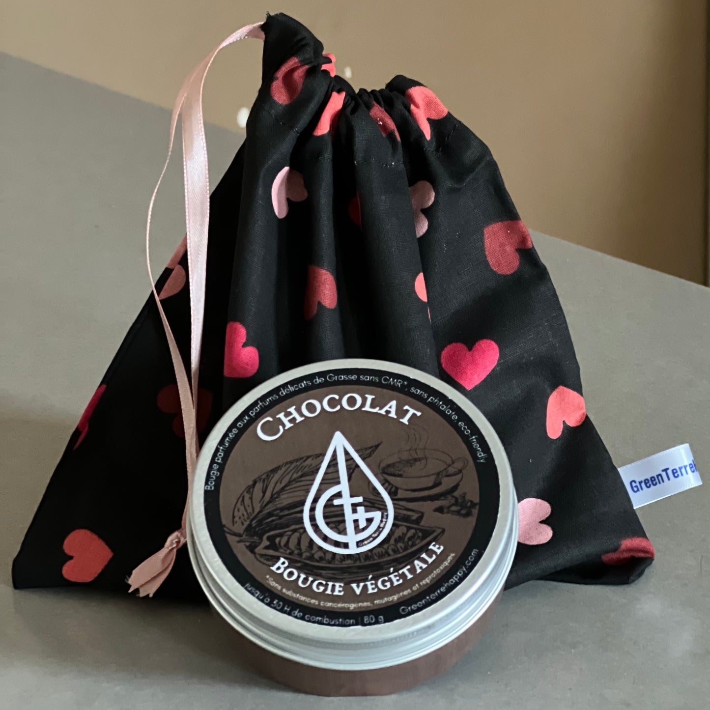 Bougie parfumée Chocolat, fait main en France, bougie artisanale vegan