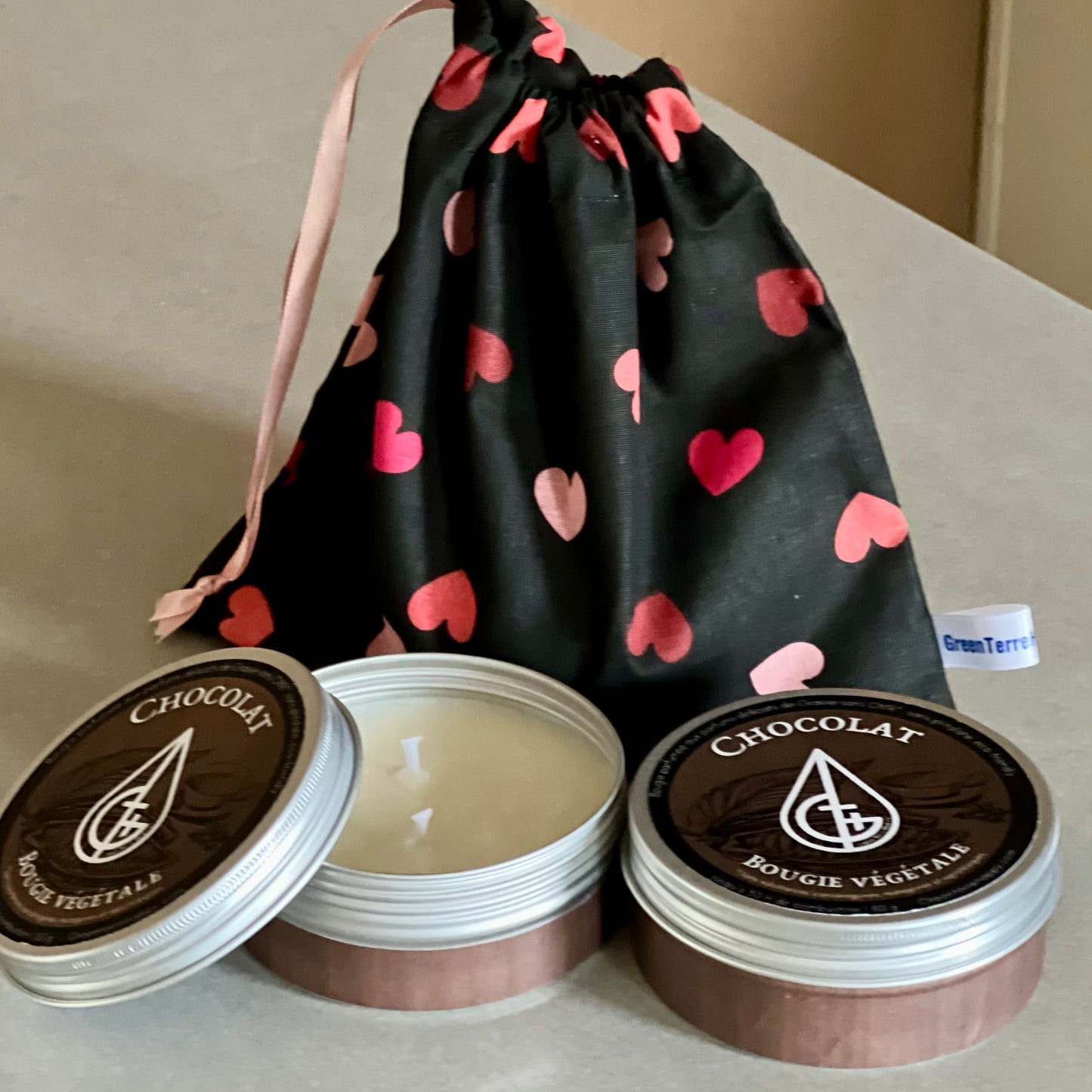 Bougie parfumée Chocolat, fait main en France, bougie artisanale vegan