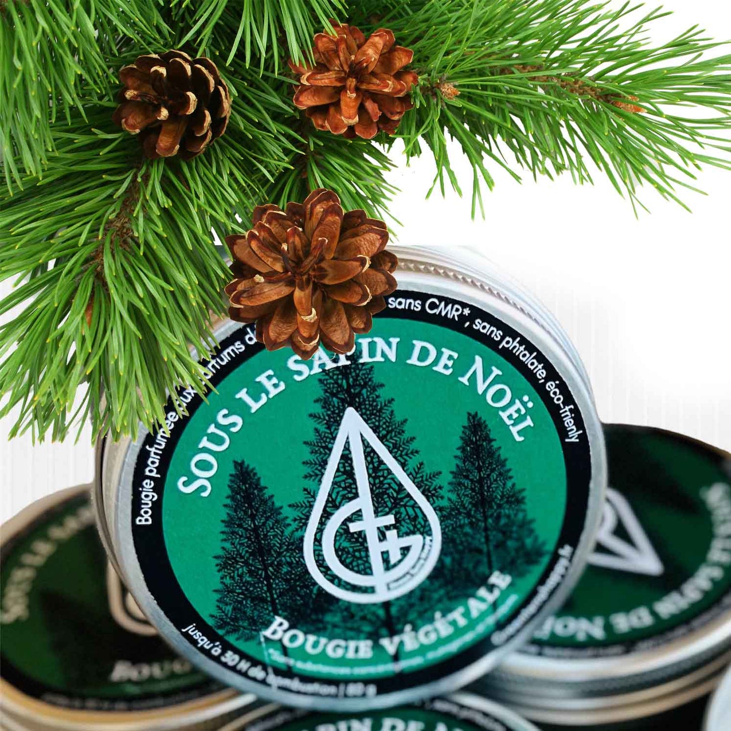 bougie vegetale parfumee naturelle sapin de noel