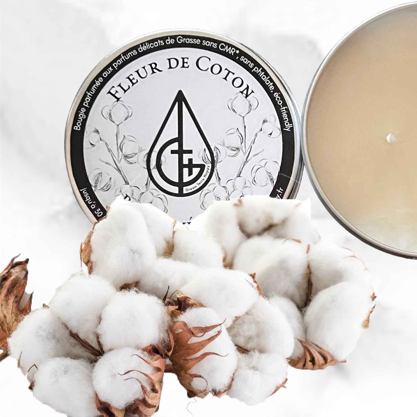 bougie parfumee a la fleur de coton parfum linge propre