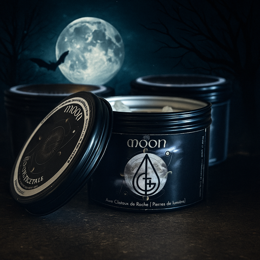 Bougie Esotérique Rituel de la pleine lune aux cristaux de roche