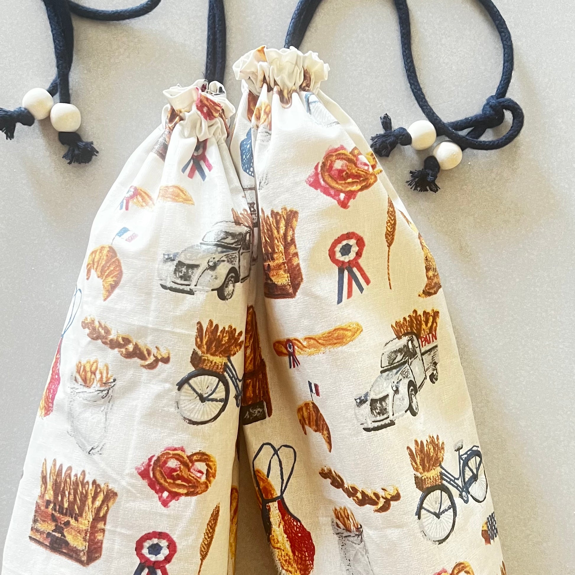 sac a pain baguette en tissu coton impermeable