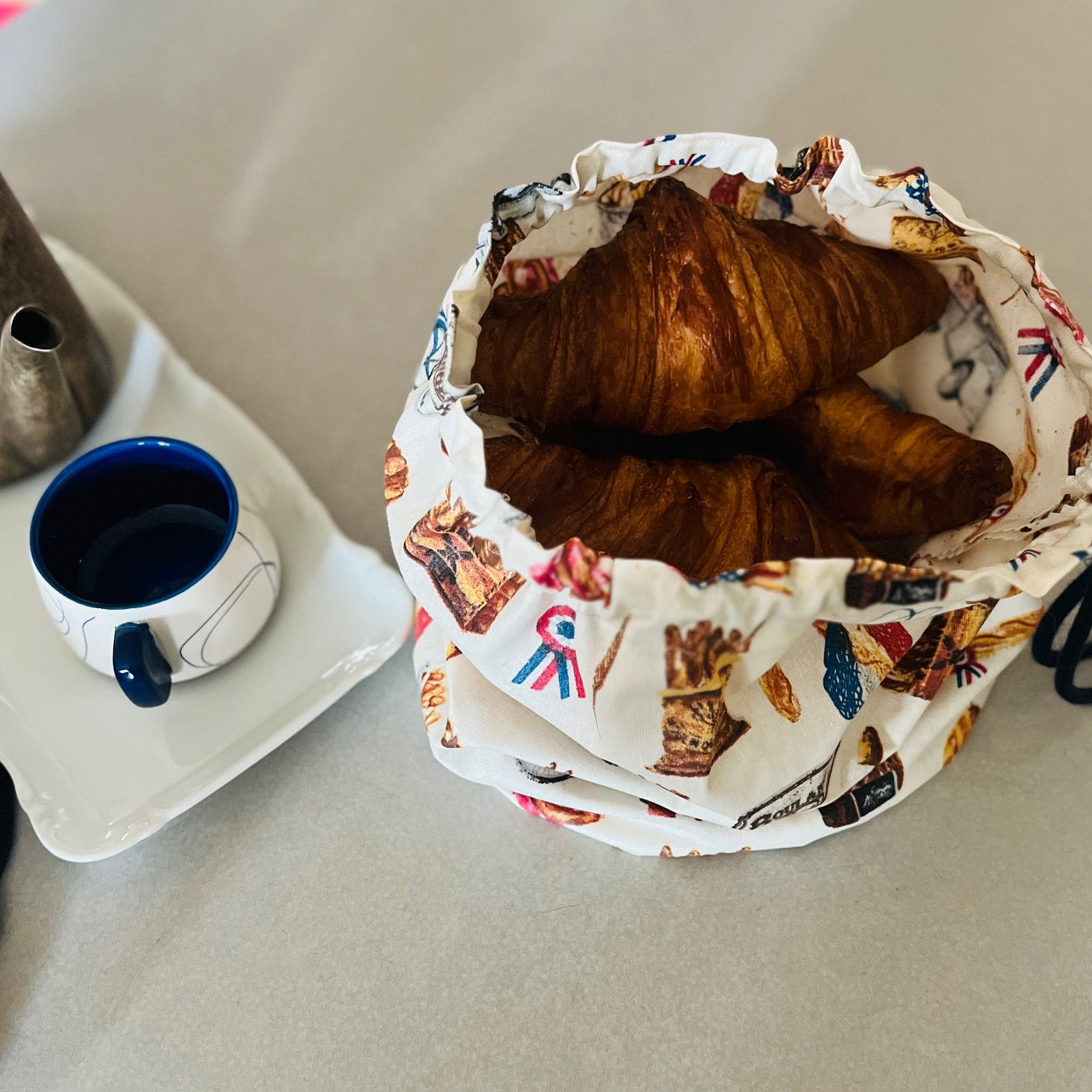 sac en tissus impermeable pour croissants et viennoiseries pains