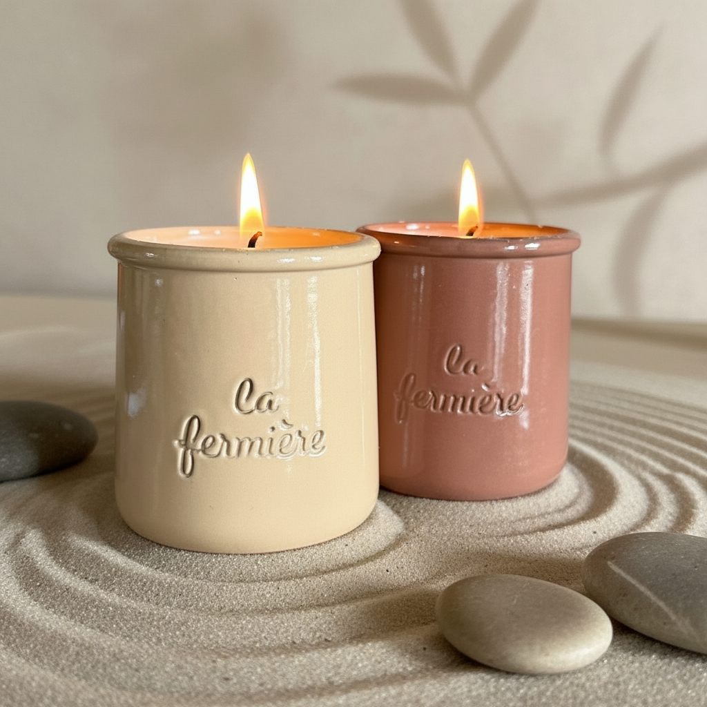 Avec ses 120 g de cire, cette bougie offre une combustion propre et régulière. Le pot en terre cuite peut ensuite être réutilisé (plante, pot à crayons, déco…), ce qui en fait un objet durable et écologique.