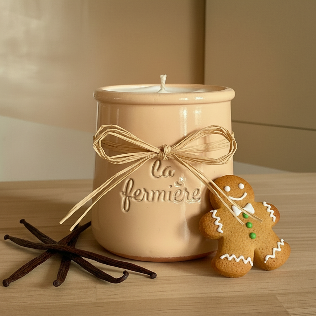 Bougie à la Cire végétale naturelle bougie Coulée entièrement à la main dans un Pot en terre cuite recyclé (ancien pot de yaourt)