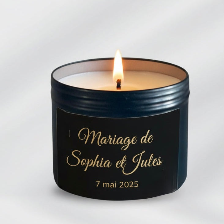 Bougie personnalisée – Message au choix & parfum personnalisable – Cadeau original fait main