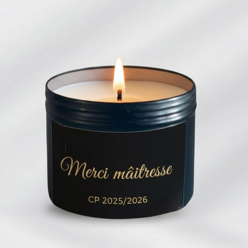 Bougie personnalisée – Message au choix & parfum personnalisable – Cadeau original fait main
