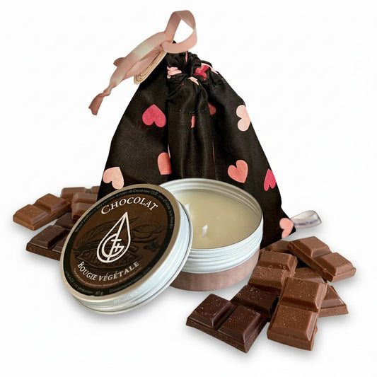 Idée cadeau, Saint-Valentin offrir une bougie au chocolat entièrement naturel