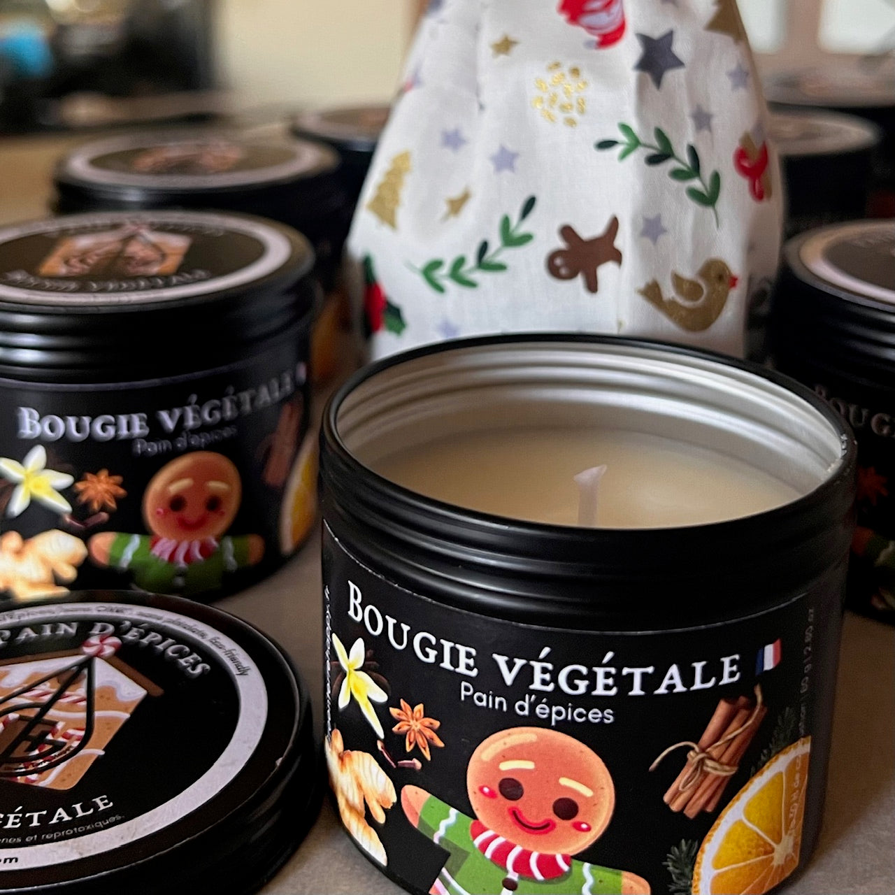 Bougies pain d’épices, parfum de Noël cadeaux original, Madine France, artisanale, parfum, parfumée naturelle bougies saines bougies parfum d’intérieur