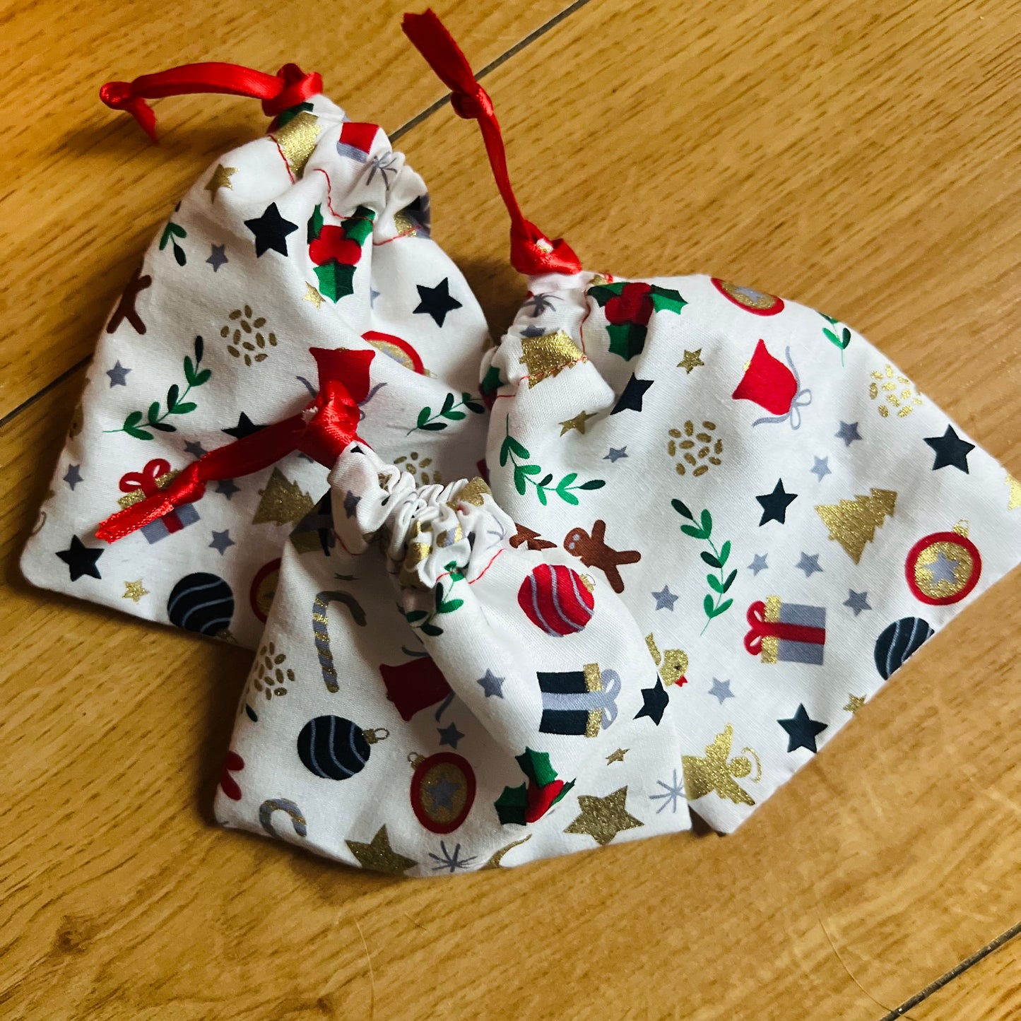 Geschenkverpackung aus doppellagigem Baumwollgazestoff, Zero Waste, wiederverwendbare Beutel