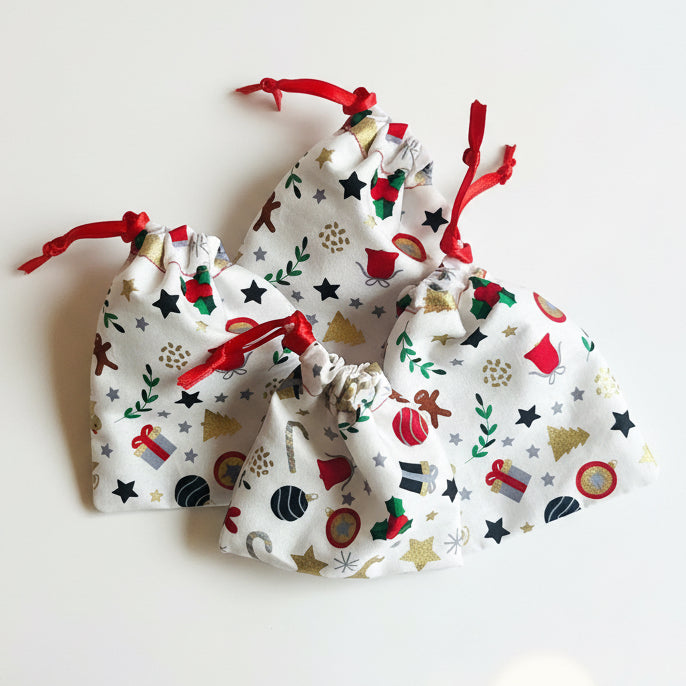 Petit sac pochon en tissu coton emballage cadeau pour petit objet 